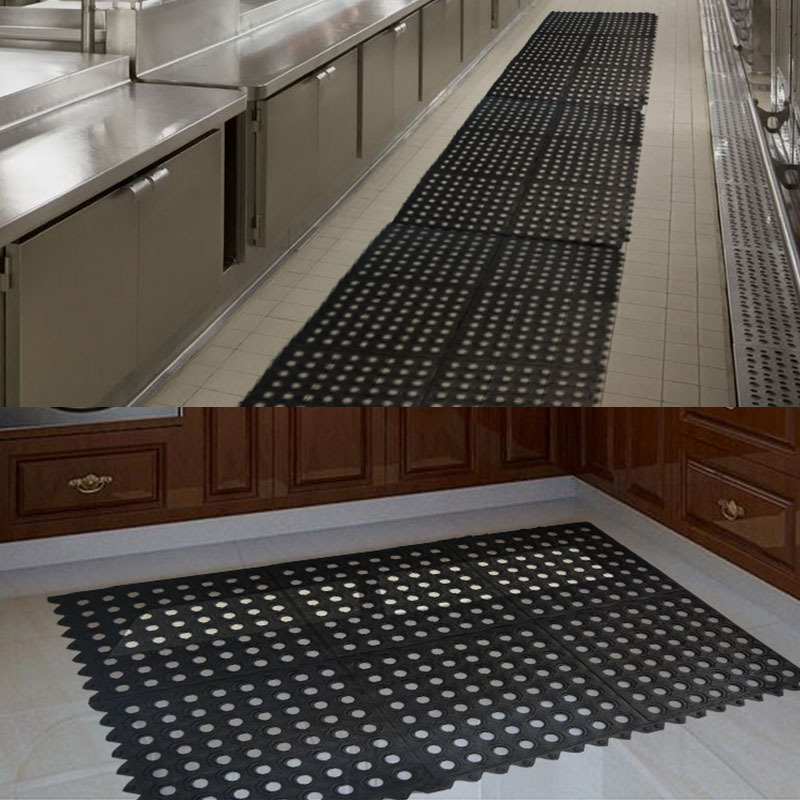 Rubber Mesh Floor Mat School Canteen Restaurant Hydrophobic Rubber Mat Oil-Proof Anti-Slip Cold-Resistant Ski Resort Ship Deck Mat