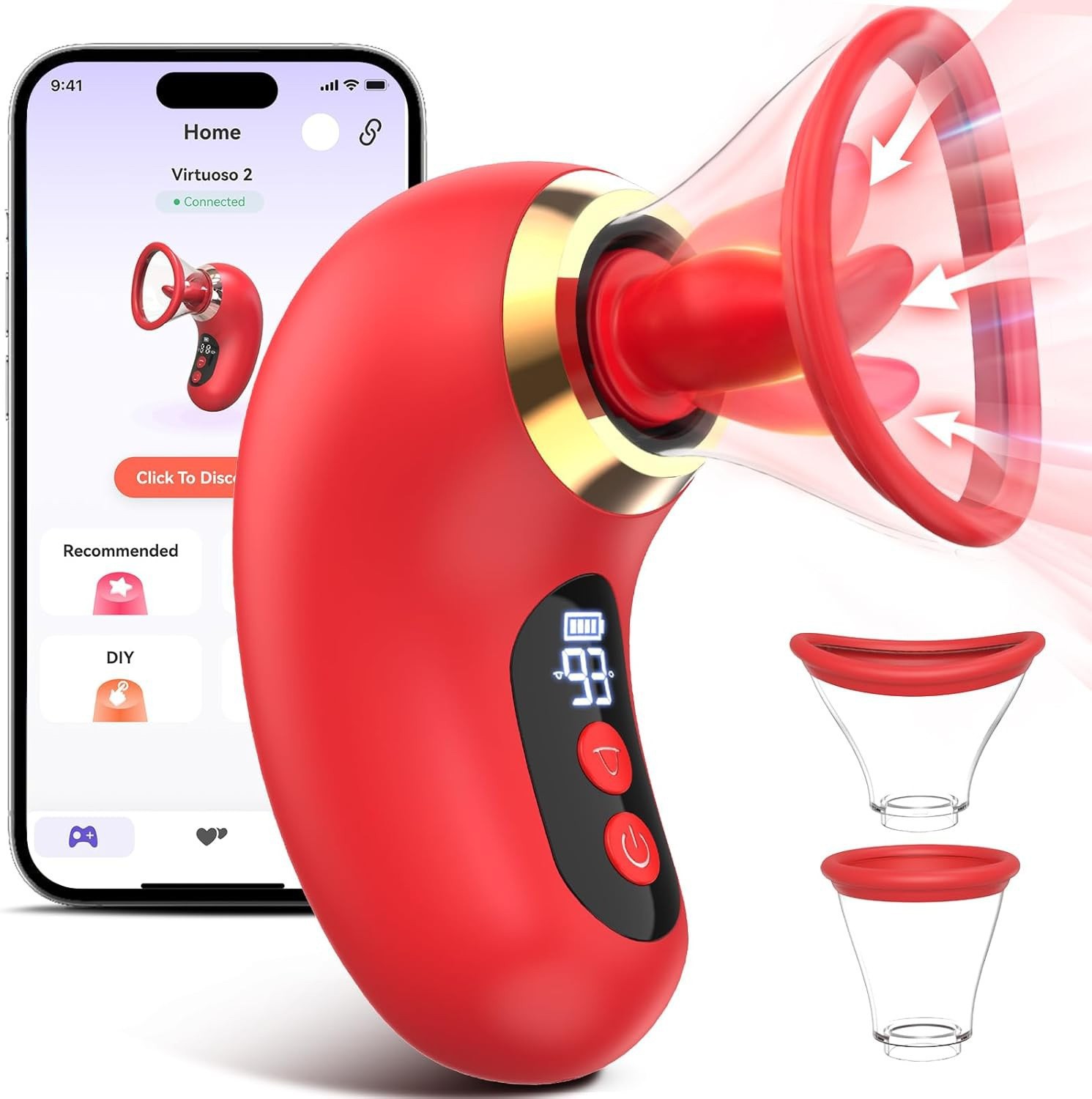 Anna Digital Display Handheld Sucking and Licking Breast Pump Female Masturbation Sucking Simulated Tongue Mimi G-Spot Honey Bean Vibrator