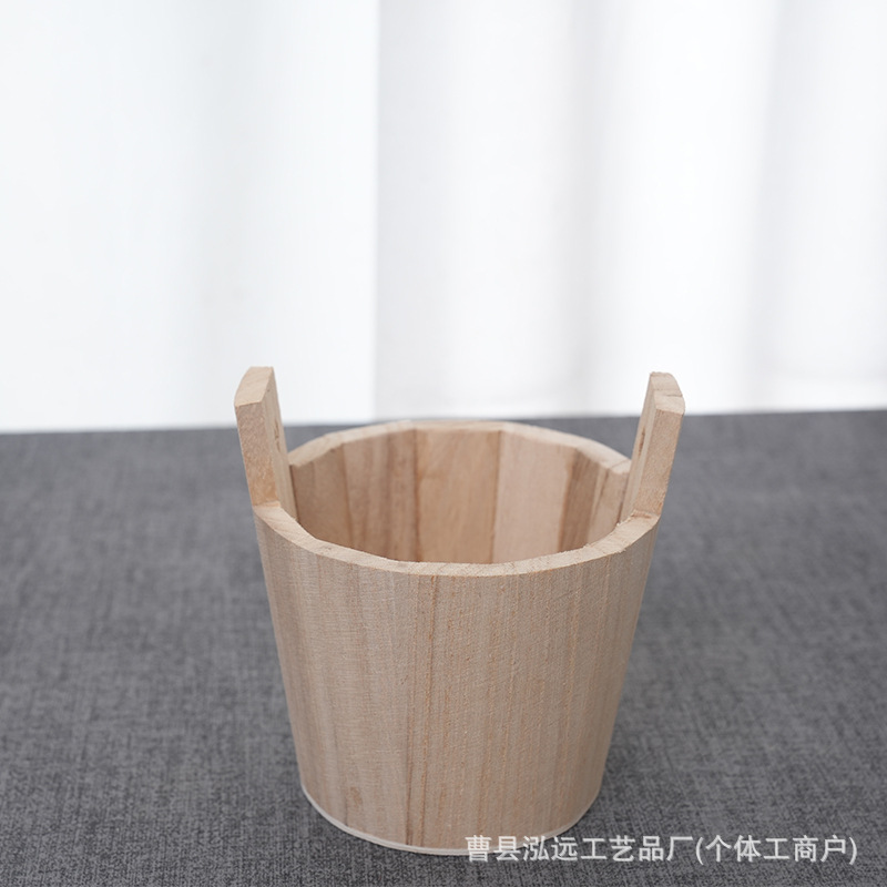 Binaural Wooden Barrel Children's Wooden Beach Barrel Sachlet Pine Barrel Spice Round Solid Wood Sundries Storage Wooden Barrel