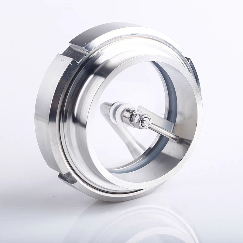 304 Stainless Steel Sanitary Welded Union Sight Glass with Brush Wiper Glass Observation Sight Glass Threaded Union Window