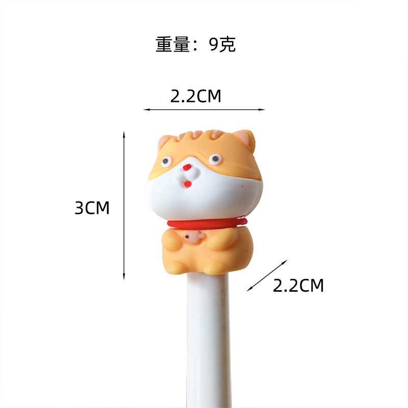 Cross-Border Spot Pvc Soft Plastic Cartoon Doll Pen Cap Mini Three-Dimensional Stationery Gift Pen Tip Jewelry Accessories Wholesale
