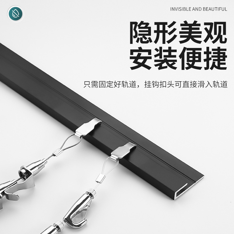 Hangers Track Gallery Exhibition Hangers Channel Thickened Hangers Mirror Line Adjustable Hanging Track Slide Hook
