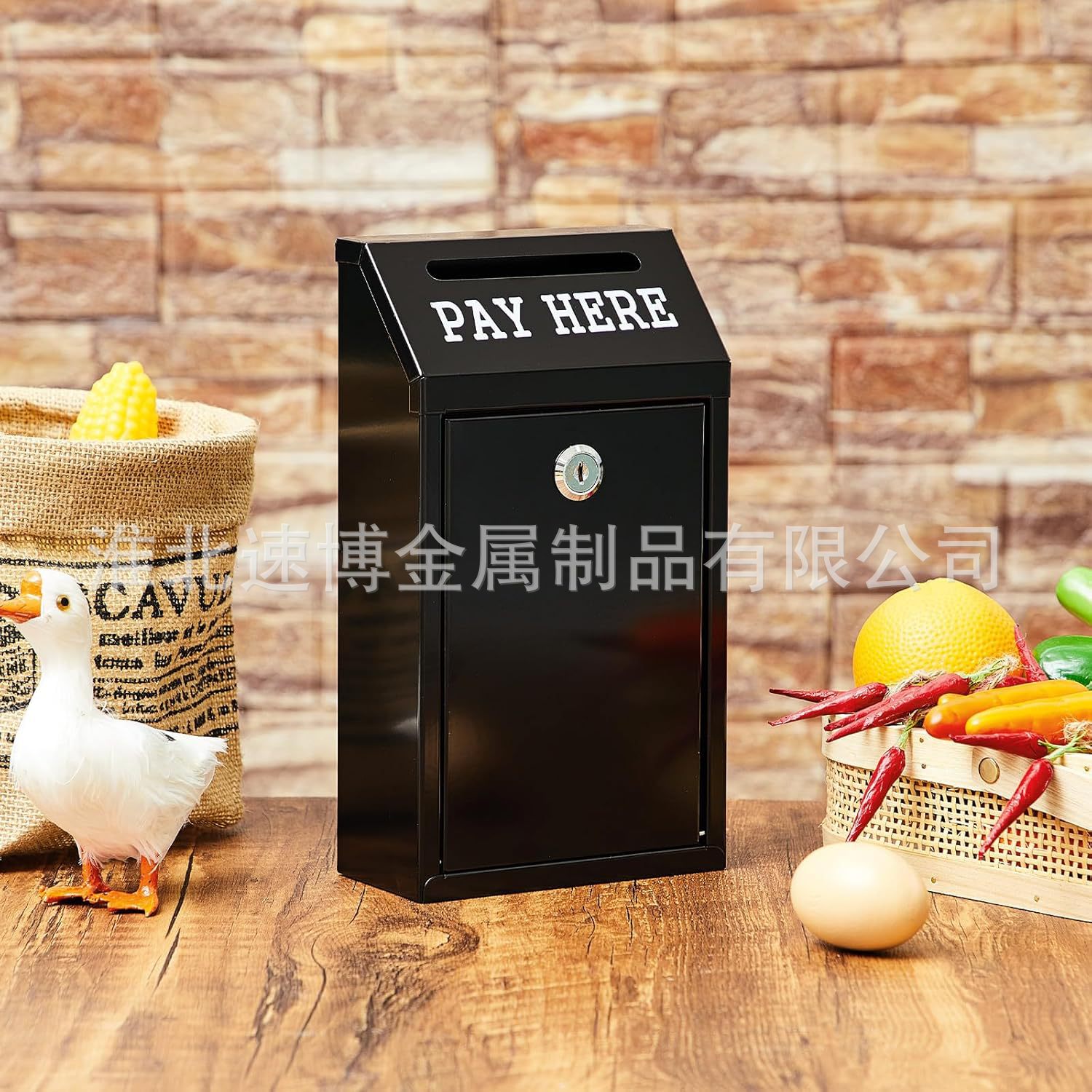 Security Cash Box Money Collection Metal Donation Box with Lock Wall Mounted Pre Drilled Mailbox Delivery Voting Home Office