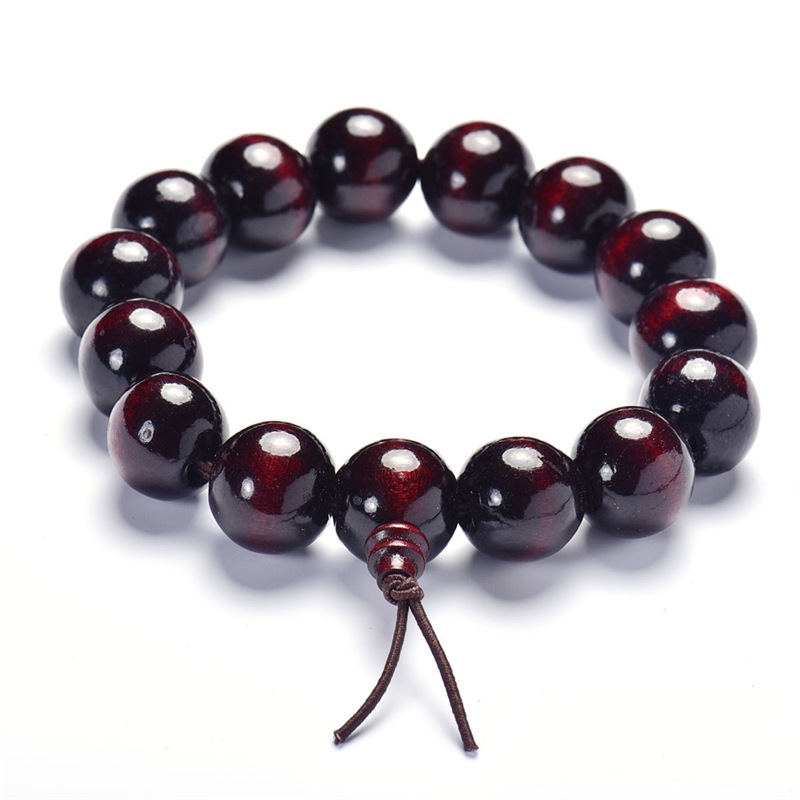 Wood paint imitation lobular red sandalwood beads bracelet men's bracelet 15mm 20mm beads bracelet jewelry