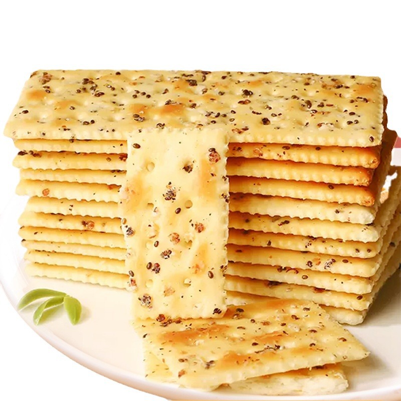 Black Truffle Ham Soda Biscuits Instant Breakfast Nutrition Substitute Thin Crisp Snacks Whole Box Factory Wholesale