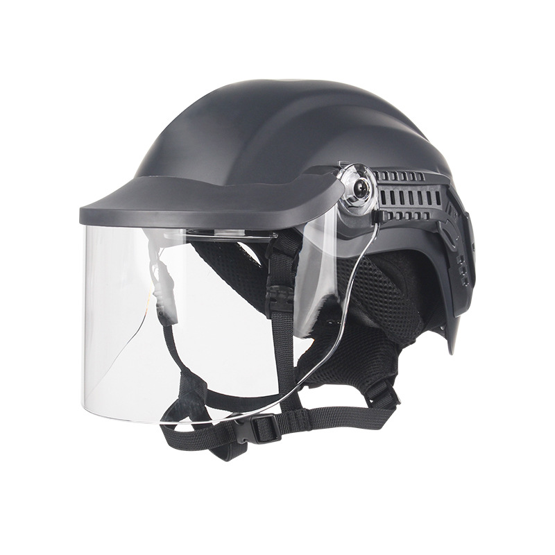 2023 Standard A-Type Riot Helmet Tactical Helmet Mask Helmet Anti-Cut Flame Retardant Leather Neck Guard Safety Protection