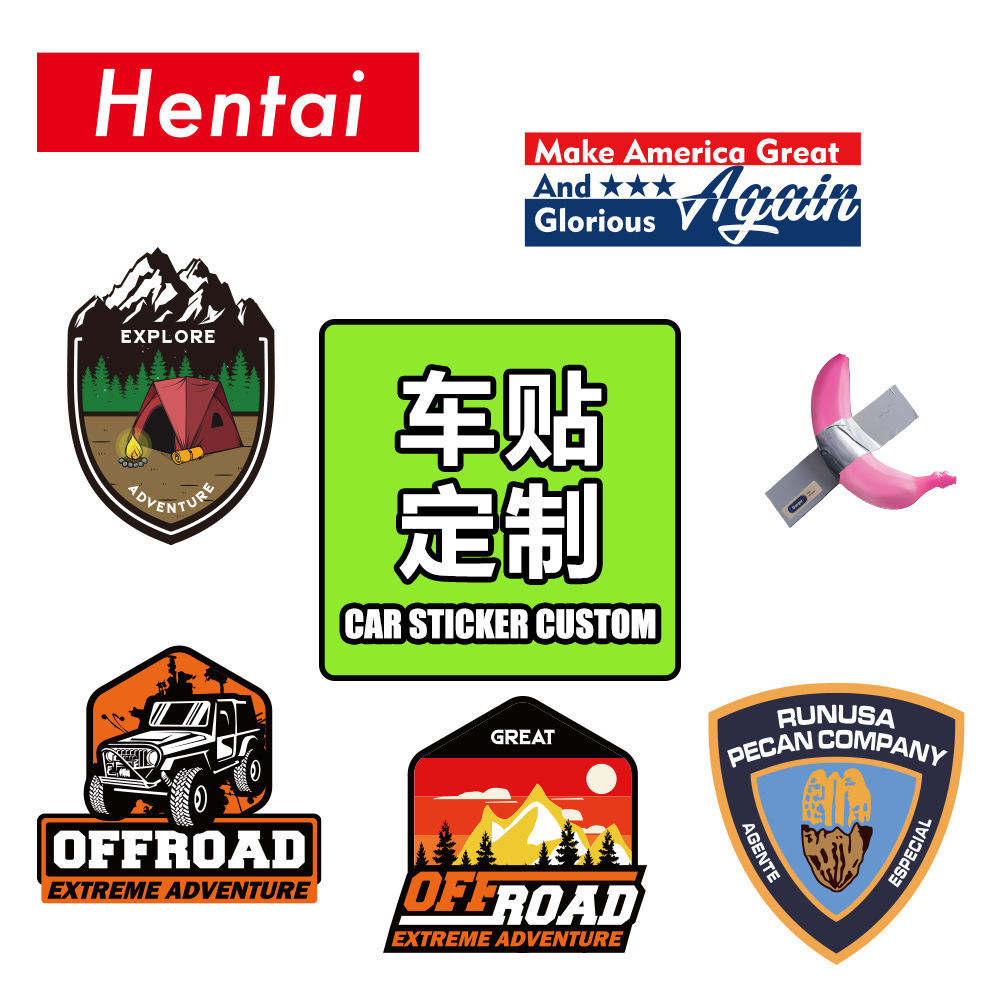 Customized Car Reflective Film Car Stickers Magnetic Personalized Stickers Car Club Cut Out Printing Advertising Electrostatic Car Stickers