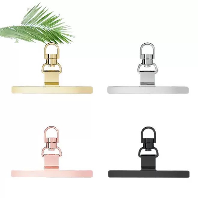 Mobile Phone Gasket Lanyard Stainless Steel Ultra-Thin Clip Back Sticker Connecting Piece Metal 360 Rotating Hanging Piece Anti-Lost Patch