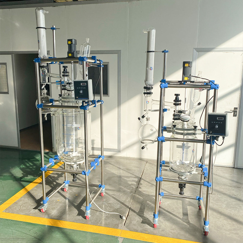 Double-Layer Glass Reactor High Borosilicate Glass Synthesis Extraction Distillation Reactor High and Low Temperature Vacuum Distillation Reactor