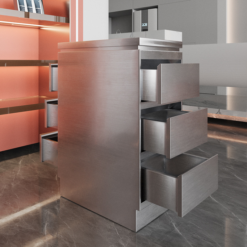 Barber Shop Tool Counter Hair Salon Special Stainless Steel Hairdressing Double-Sided Cabinet Storage Storage with Drawer Fan Rack