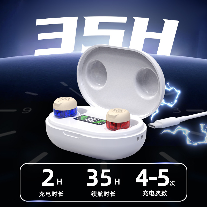 Cross-Border Rechargeable Hearing Aids for the Elderly Sound Amplifier Hearing Aids Sound Collector Digital Display Warehouse Accessories