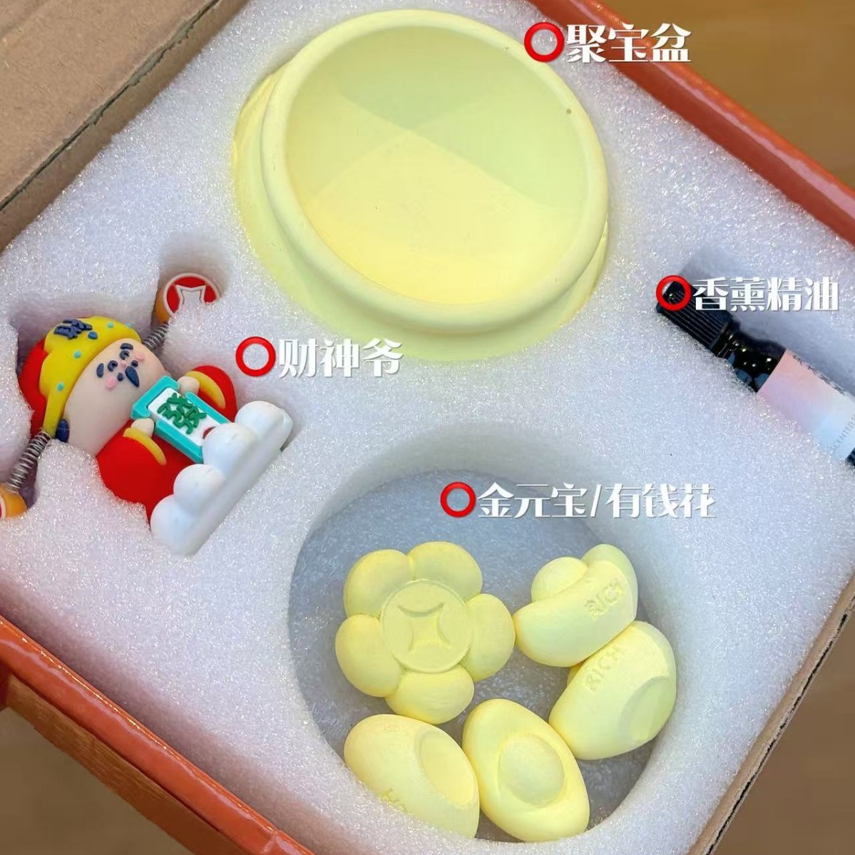 Attract Wealth and Treasure, Fire-Free Aromatherapy Set, God of Wealth Aromatherapy Gift Box Ornaments