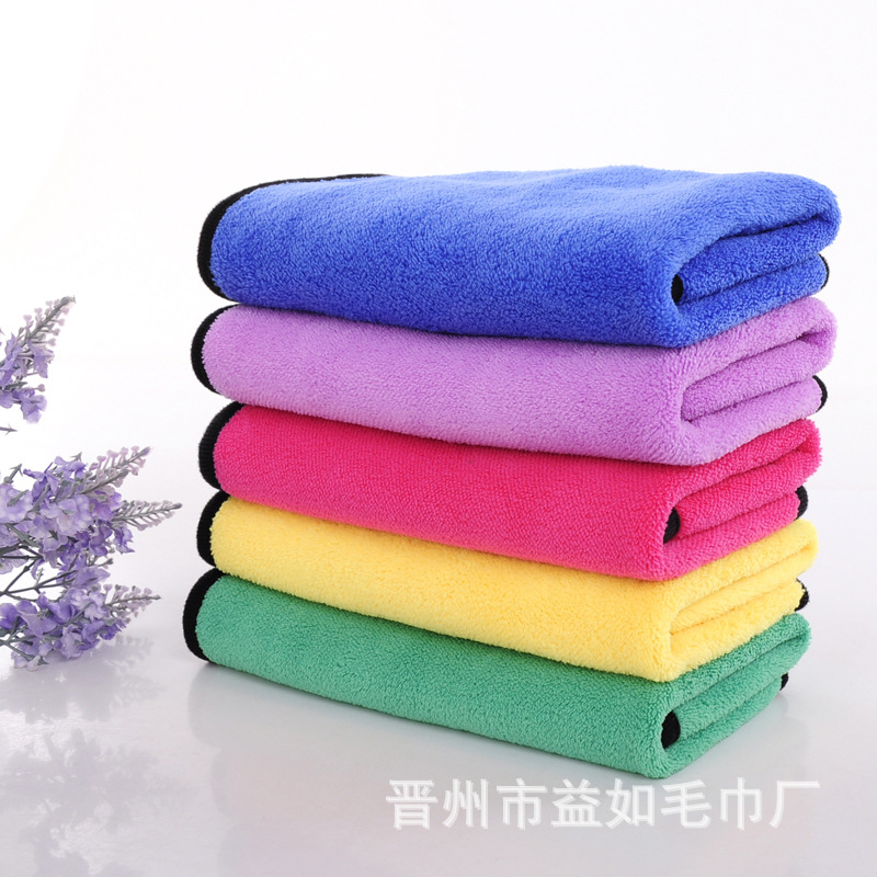 Car towel fishing towel laser lettering thickened absorbent coral fleece car wash towel cleaning towel double-sided thickened