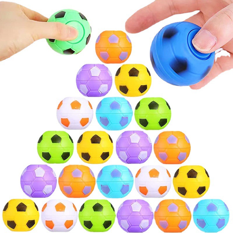Cross-border nostalgic children's creative decompression finger Gyro egg toy 35mm vent decompression football fingertip gyro
