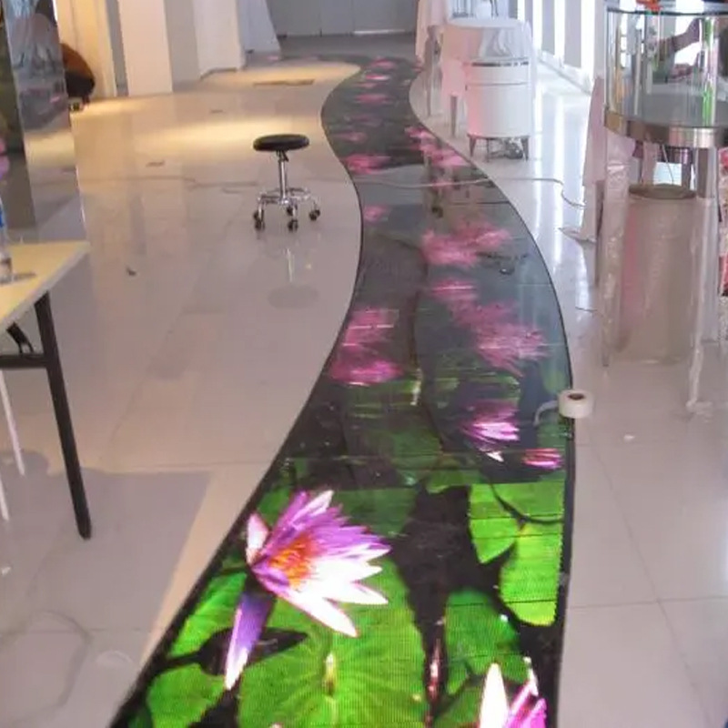 Full Color Led Floor Tiles Screen Bar Stage Floor Indoor Human Interactive Game Ground Display Rental