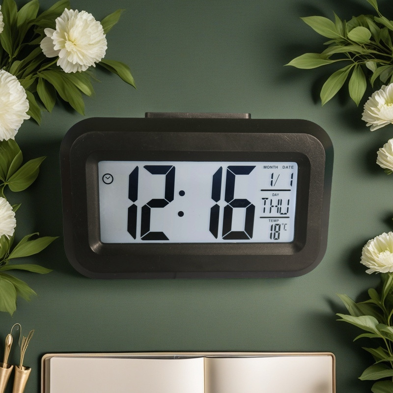 Mini Multifunctional Smart Clock Mute Backlight Countdown Music Alarm Clock Snooze Bedside Clock Student Gift Clock