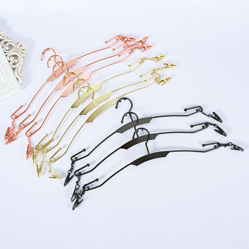 Металлическая вешалка для нижнего белья, вешалка для брюк с зажимом розового золота, специальная вешалка для нижнего белья, нескользящий дизайн