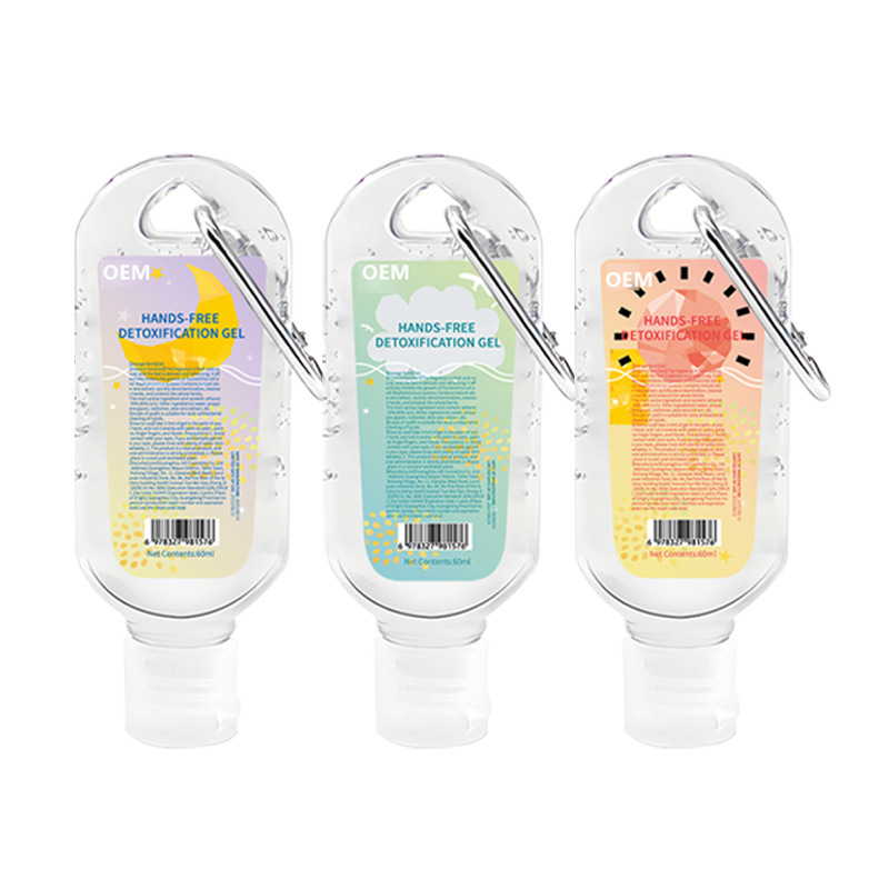 Customized Portable Alcohol Gel Hand Sanitizer with Carabiner for Students, No-Rinse Gel Disinfectant Manufacturer