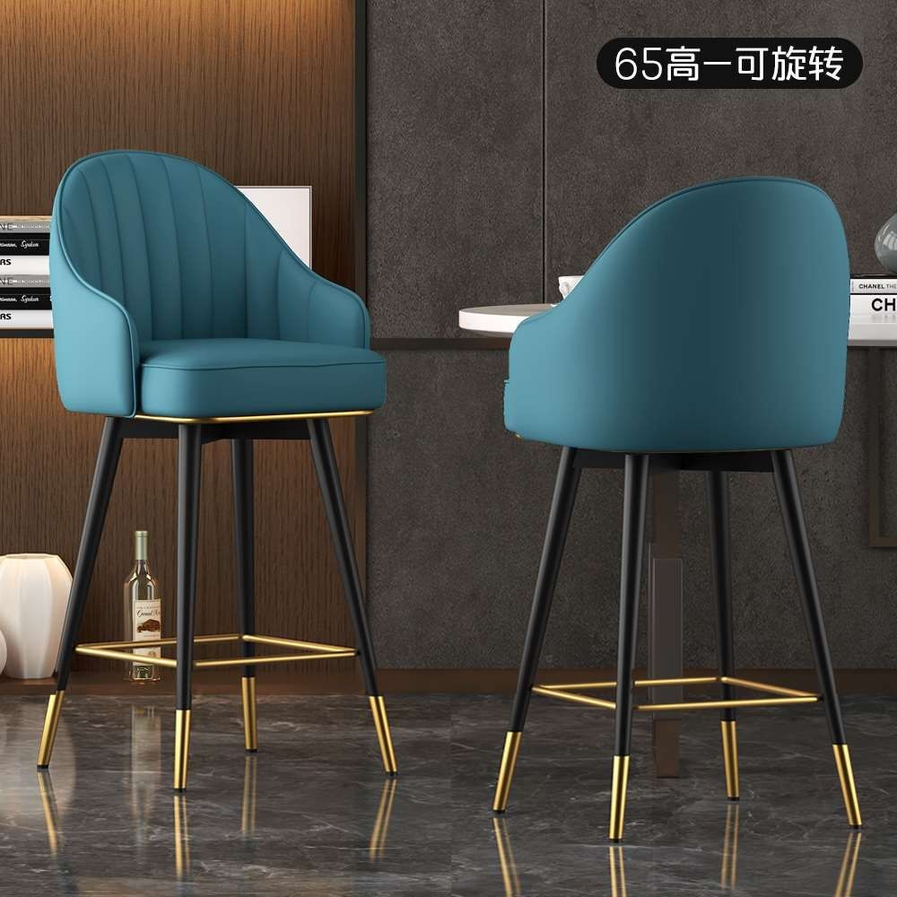 Современный минималистичный барный стул, легкий люкс, с спинкой, для кассового стола