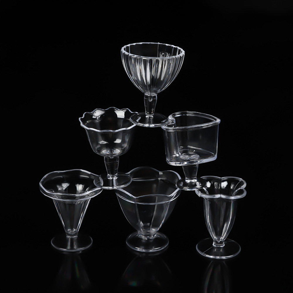 Mini Ice Cream Cup suit Cream Gel DIY Handmade Transparent Cup Creative Clay Food Play Cup Red Wine Cup