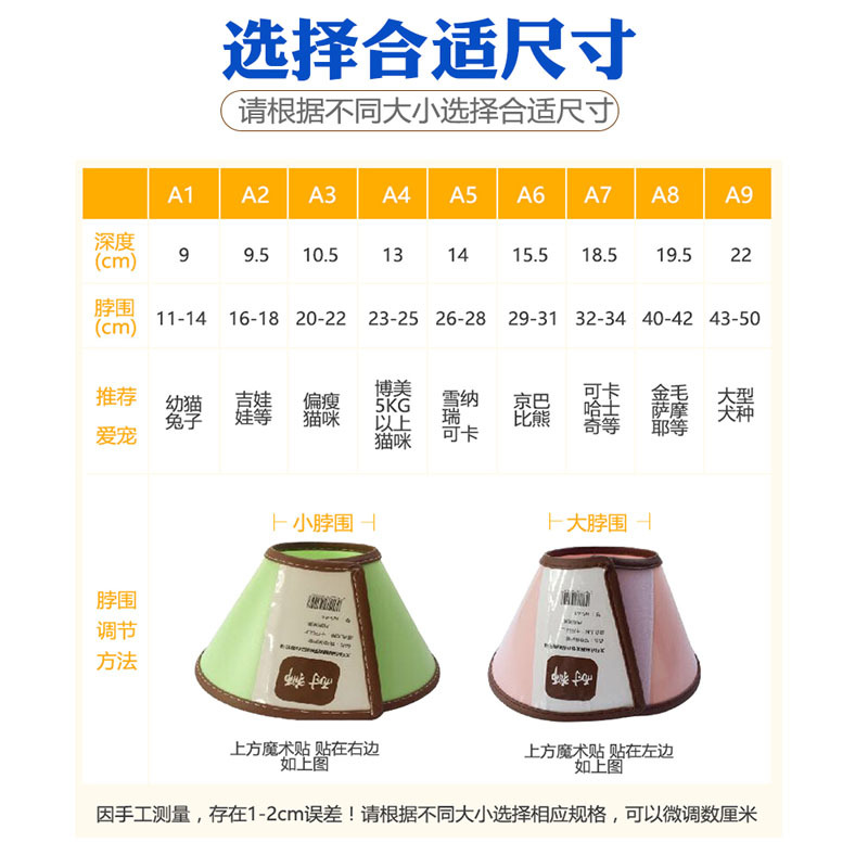 Lion-Resistant Pet Elizabeth Ring Cat Dog Collar Beauty Headgear Anti-Lick Bite Sterilization Neck Ring Color Random