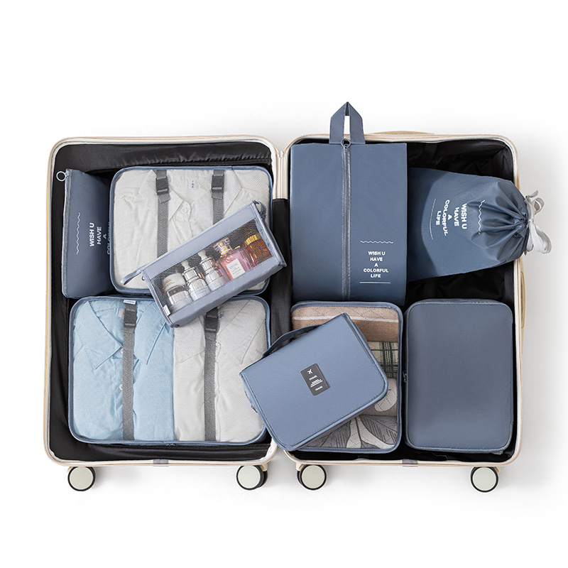 Cross-border Travel Storage Bag Eight-piece Set Business Travel Storage Bag Large Capacity Storage Bag Waterproof Travel Storage Bag