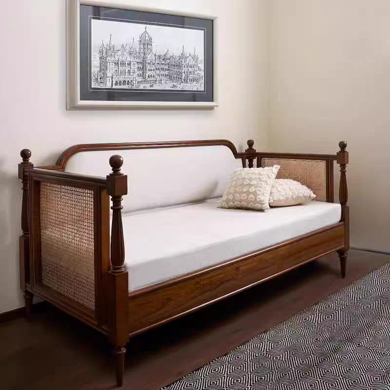 Американский ретро диван из массива дерева, трехместный диван-кровать для маленькой квартиры