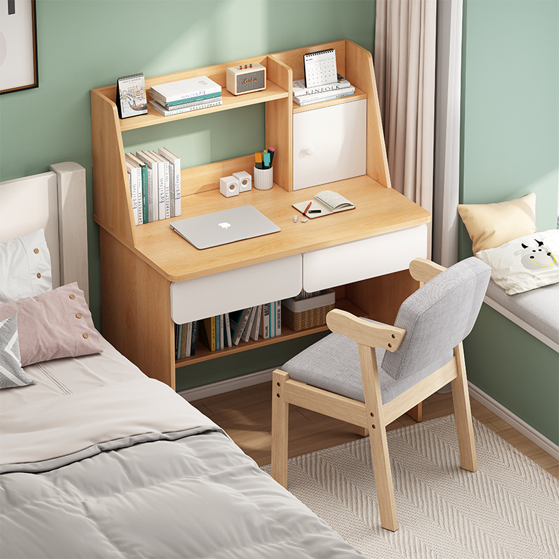 Children's Study desk home Elementary School student desk bookshelf combination bedroom writing desk children's homework desk suit