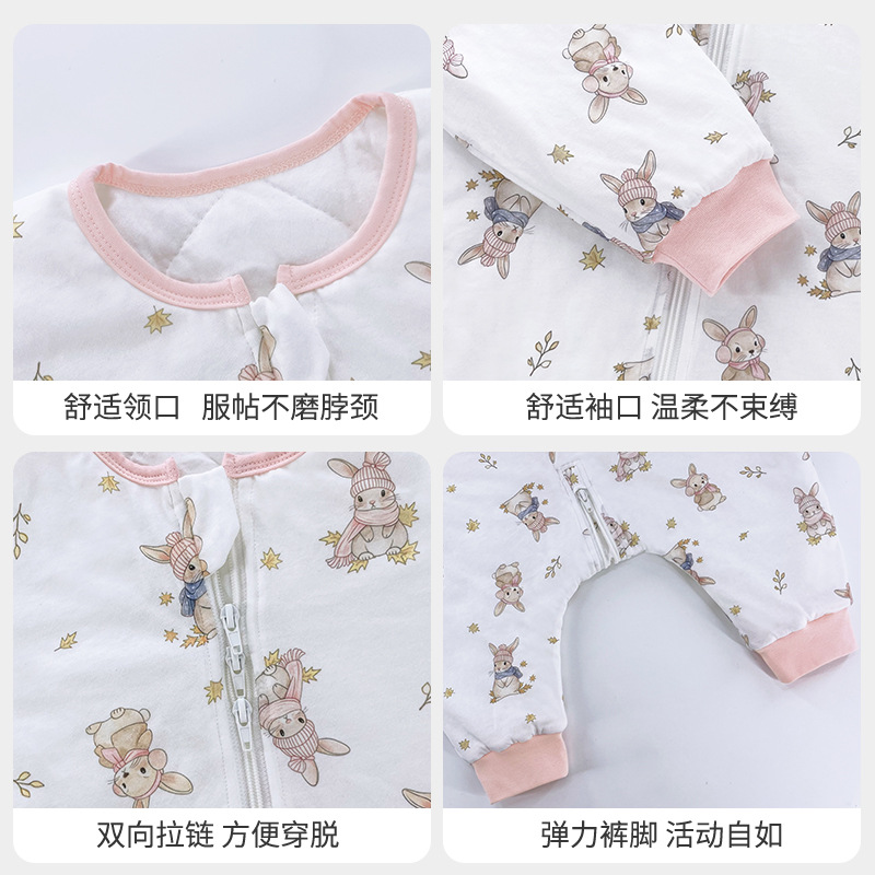 Baby Sleeping Bag, Infant Autumn and Winter Thickened Newborn Anti-Kick Quilt, Universal for All Seasons, Split-Leg Spring and Autumn Style