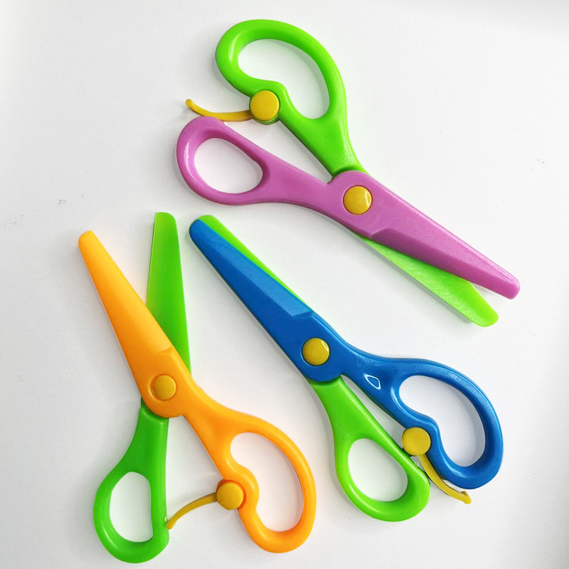 Детские ножницы для творчества, канцелярские ножницы для учеников начальной школы, художественные ножницы для резки бумаги в детском саду, безопасные пластиковые ножницы с закругленным концом