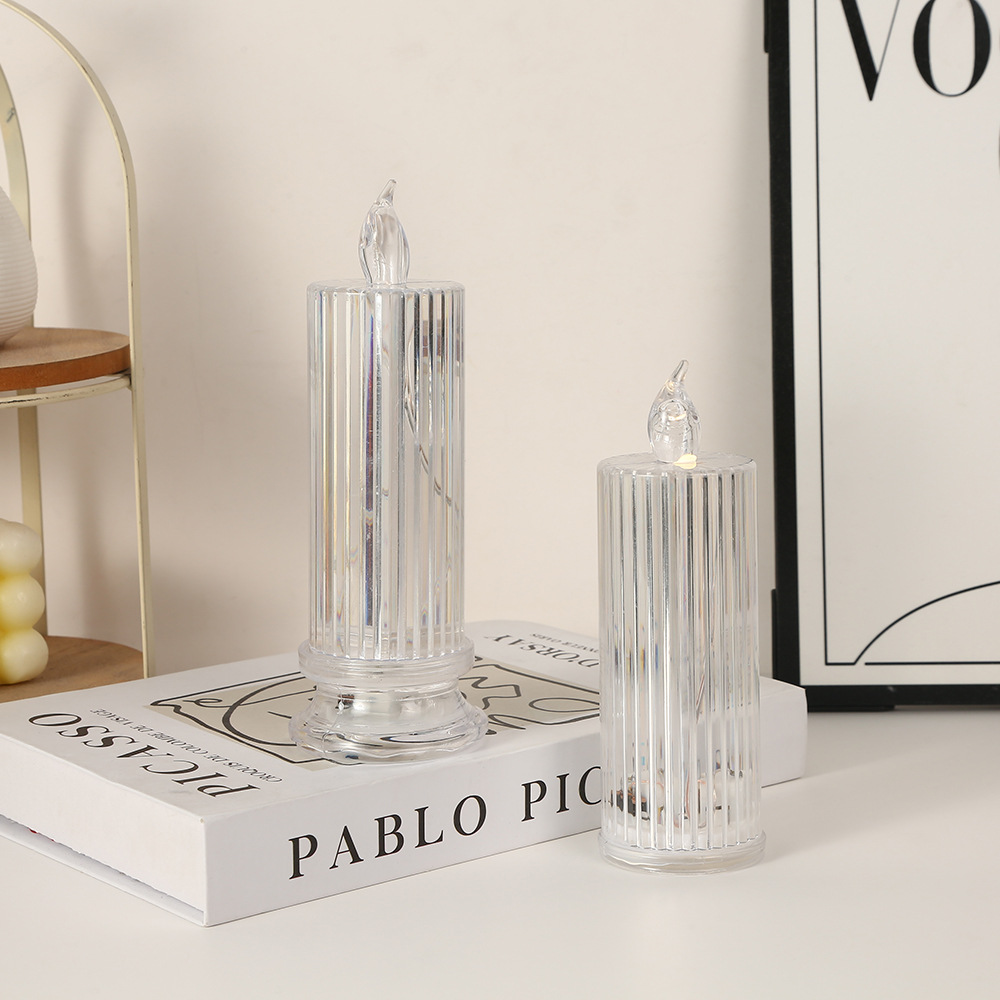 Ins Style Simulated Refraction Halo Candle Light Led Electronic Candle Romantic Bedroom Atmosphere Light Birthday Gift