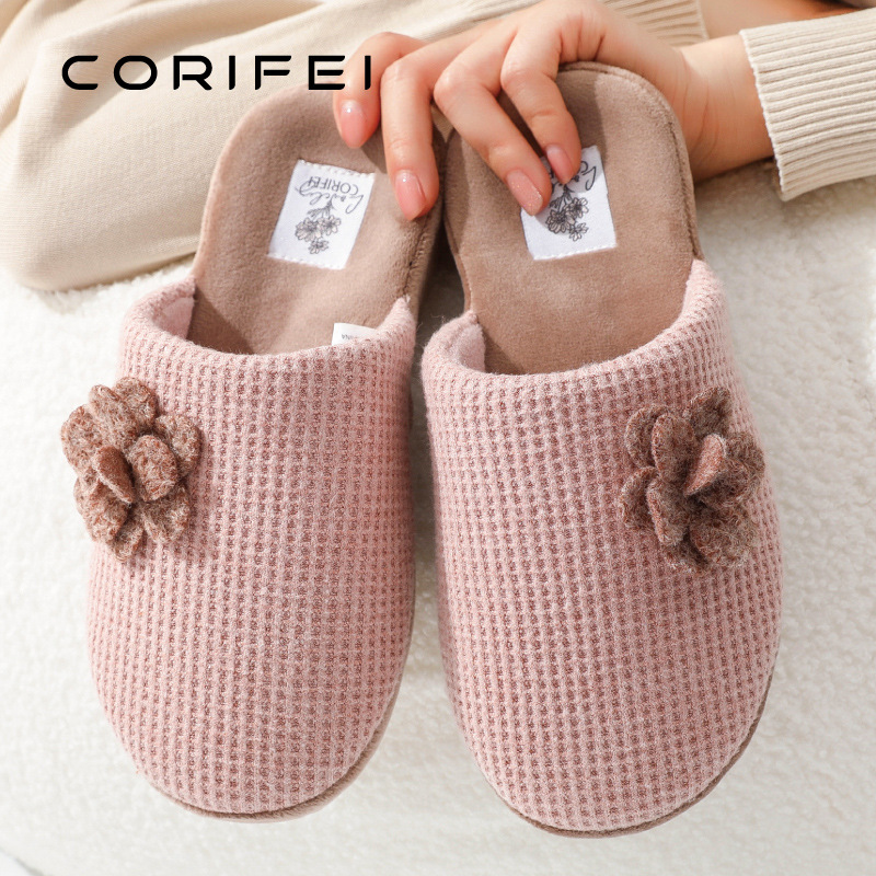 CORIFEI Family Liv Women's Non-Slip Simple Home Spring Autumn and Winter Indoor Thick Slippers DS-32633