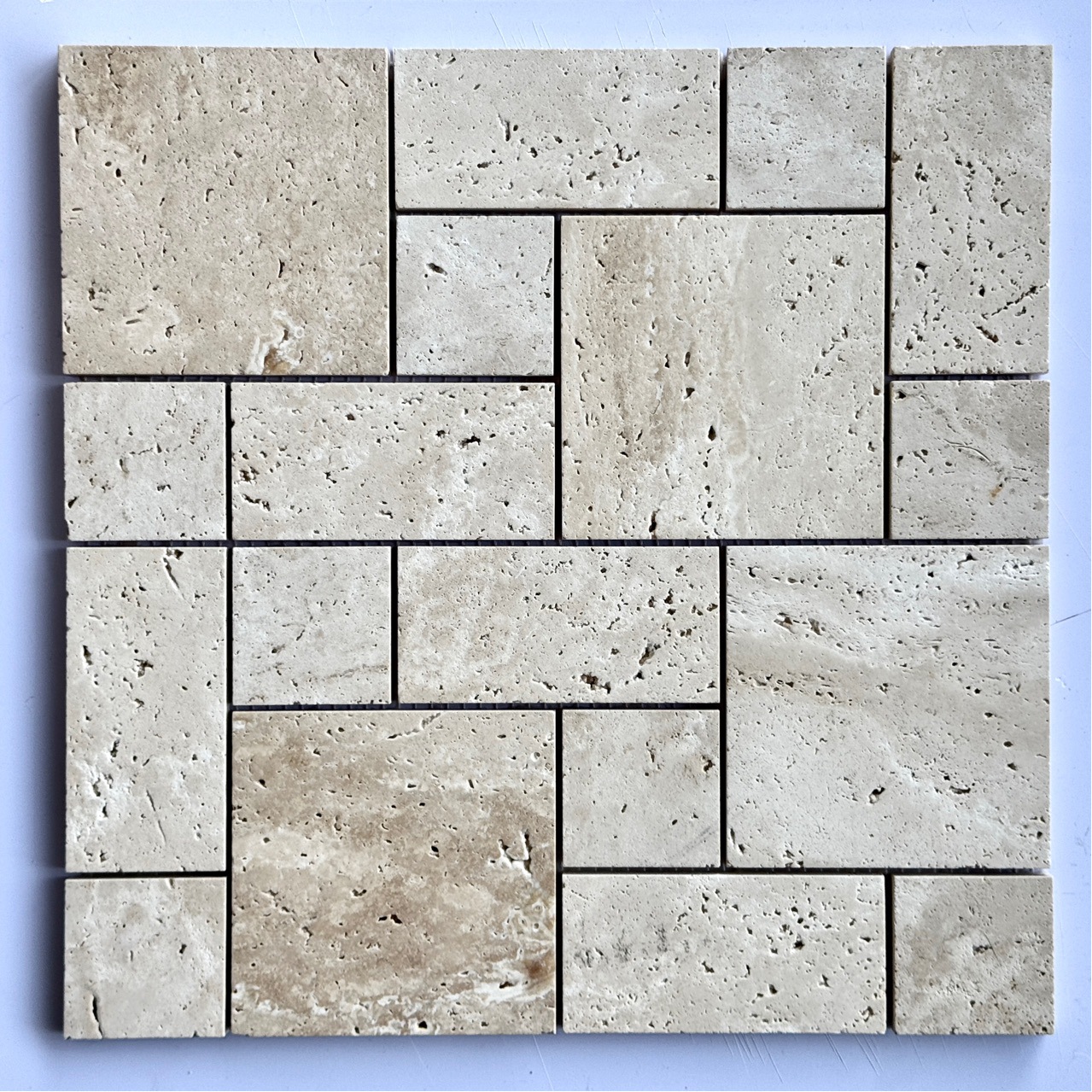 Lime stone marble mosaic Roman castle villa homestay non-slip stone travertine base floor tile