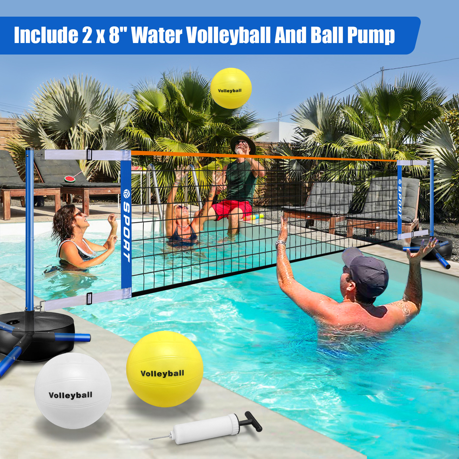 Новый комплект для водного волейбола, портативная, складная, для уличных и закрытых помещений