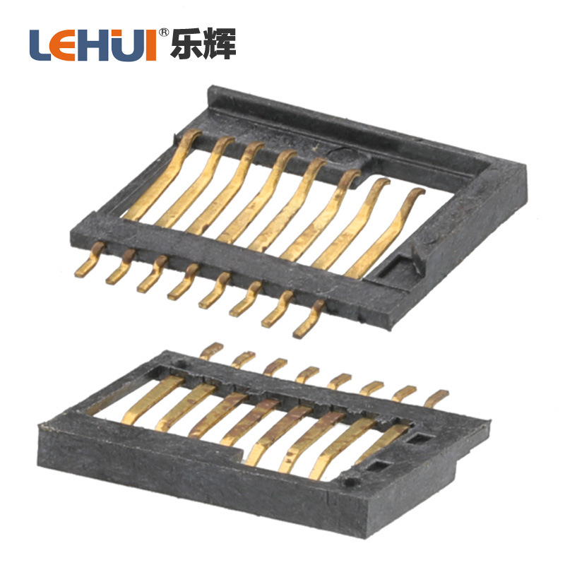 Dongguan manufacturer TF card holder series ultra-thin flip cover external welding internal welding self-elastic short body card holder connector