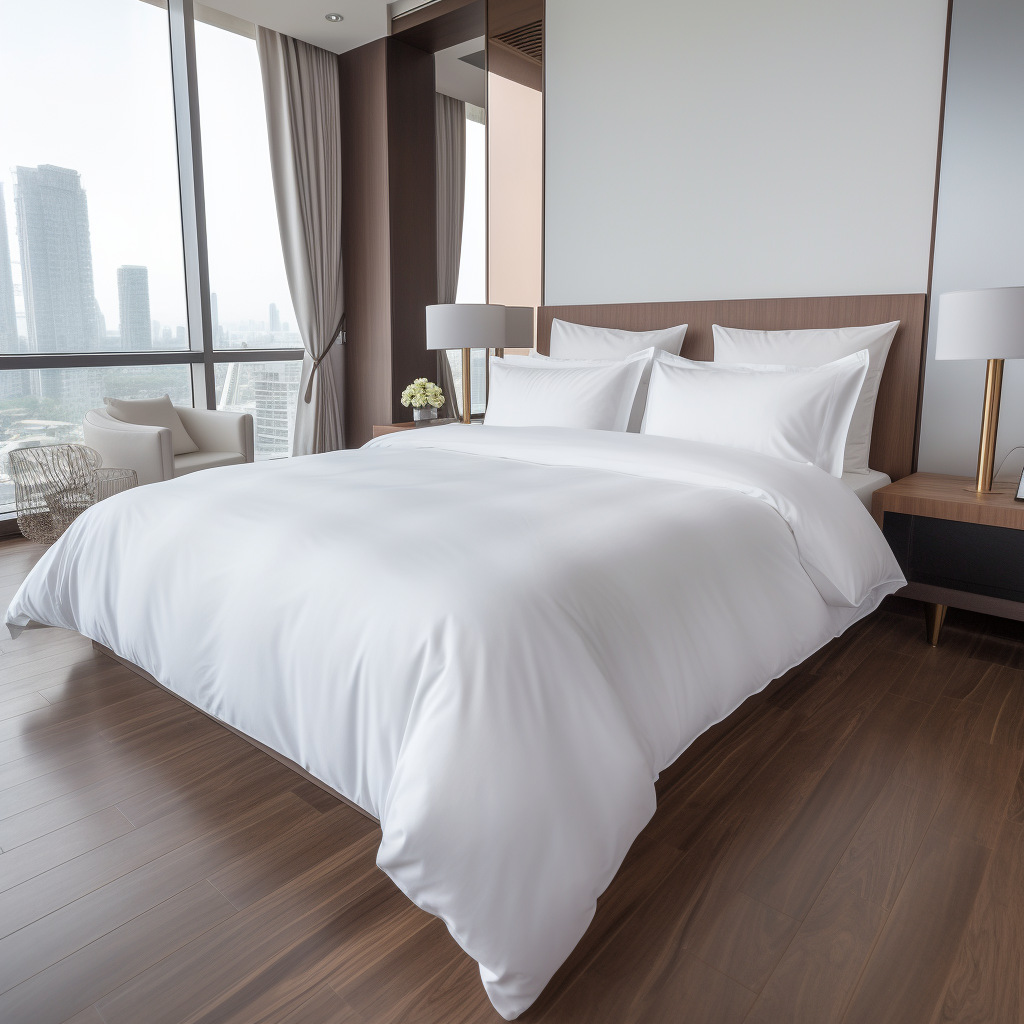 Hotel linen hotel four-piece set hotel bedding bed sheet quilt cover pillowcase pure cotton bed & breakfast hotel linen four-piece set