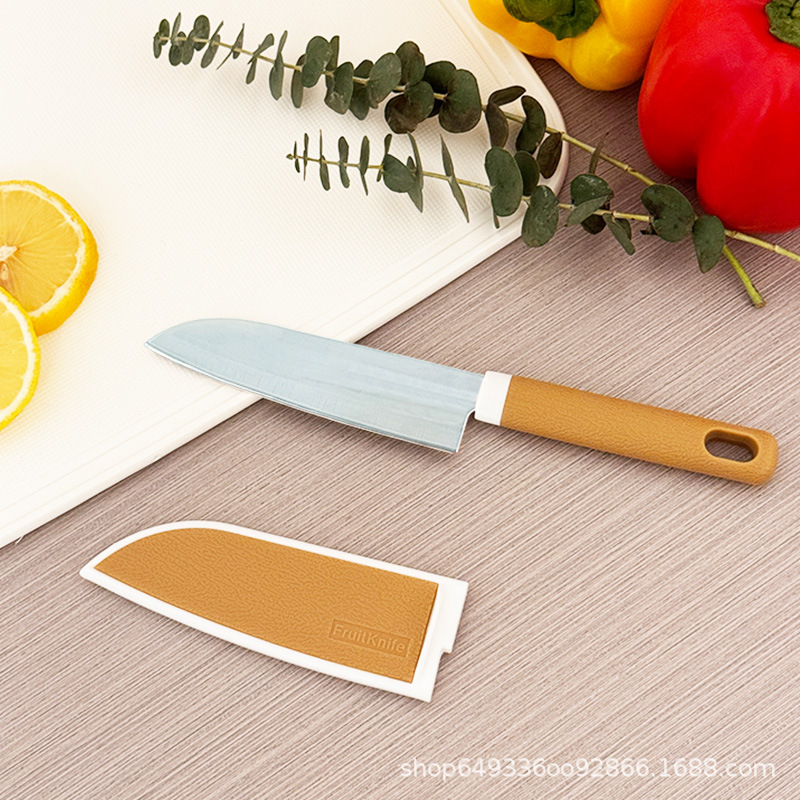 Stainless Steel Fruit Knife Factory in stock Household High-grade Sharp Knife with Knife Cover Durable No Hands Peeler Knife