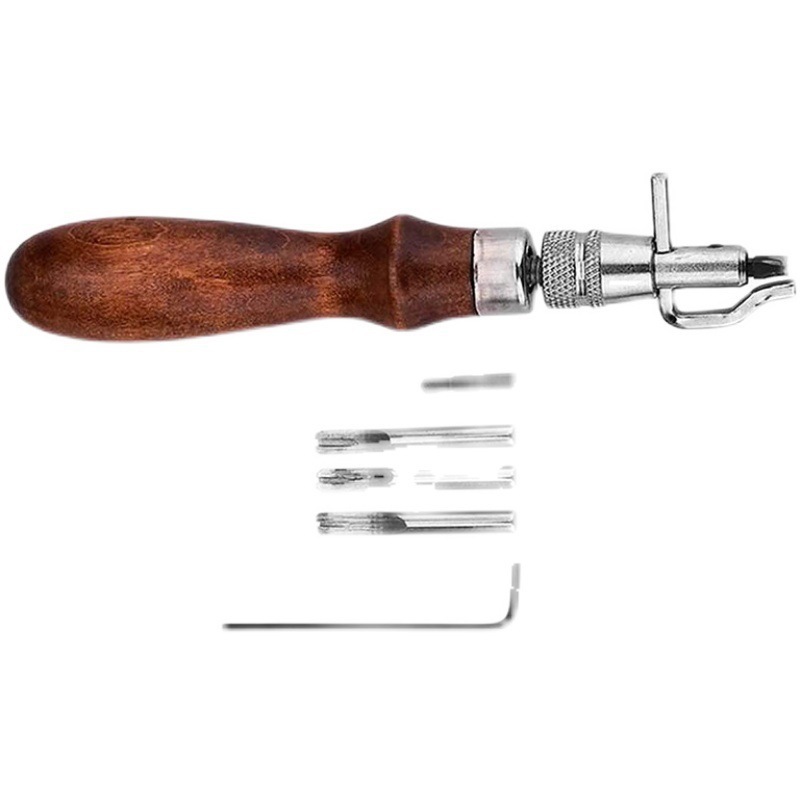 Cross-Border Supply Leather Craft Tool Set 11 Pieces Handmade DIY Leather Goods Slotting Machine Diamond Chopping Leather Pile