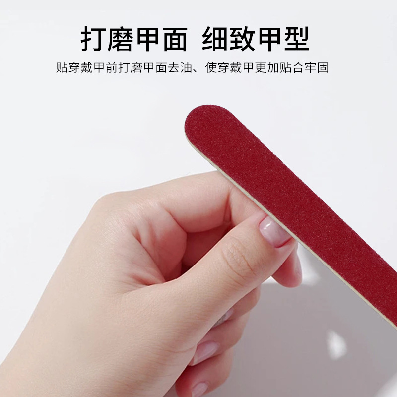 7.6cm Large and Small Head Nail File Disposable Sanding Strip Red and White Mini Wood Skin File Hotel Bath Accessories Rubbing Strip