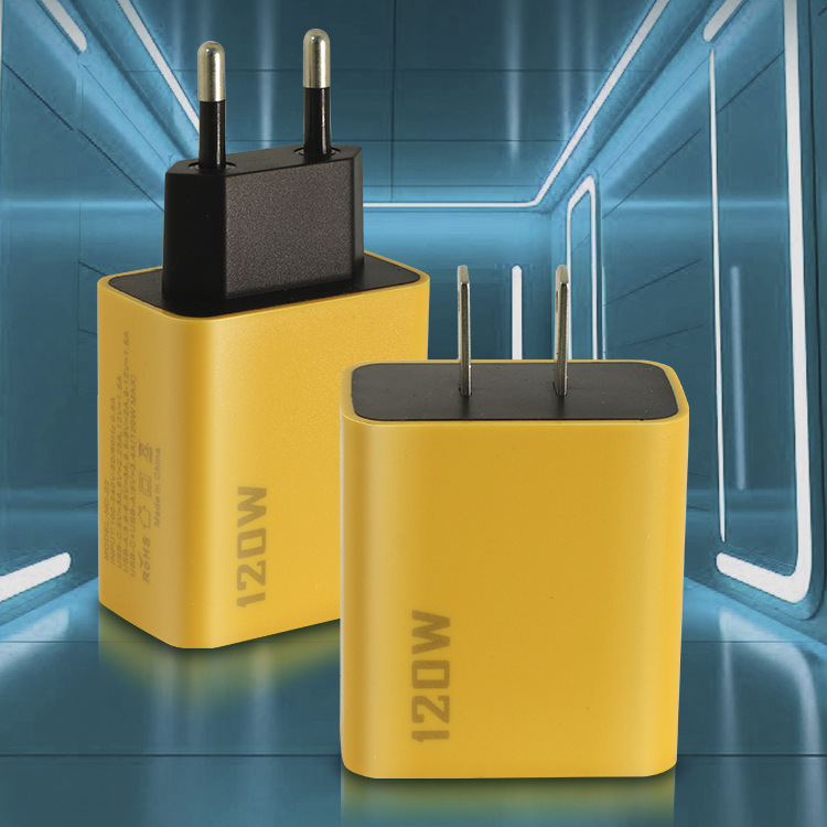 120W Dual Pd+ Dual USB Charger Suitable for Apple 15 Huawei Mobile Phone Dual Typec Smart Fast Charging Charging Head