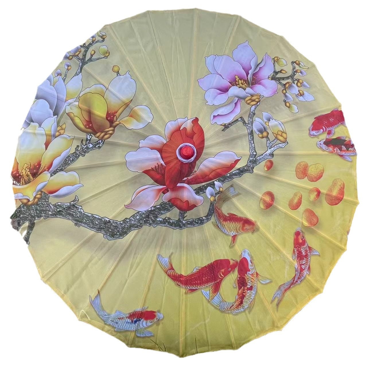 Customized Oil-Paper Umbrella Craft Umbrella Props Ancient Style Han Dynasty Printed Umbrella Petal Umbrella Ceiling Decoration Performance Silk Umbrella