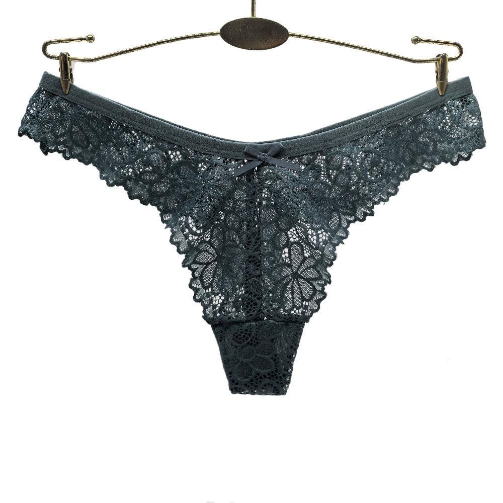 T-String Women's European and American Cross-Border Export Sexy Lace Sexy Women's Underwear Low-Waist Seamless Transparent T-Pants