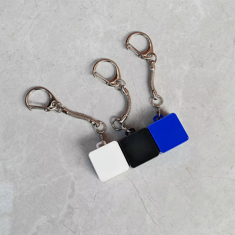 Cross-Border Single-Port Acrylic Material Solid Color Keychain + Snake Chain White Black Blue Decompression Button Accessories