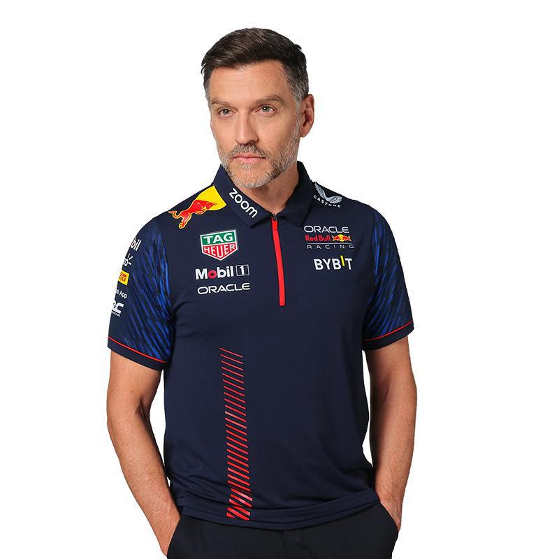 2023 New Product F1 Team Uniform T-Shirt Racing Cycling Shirt Short-Sleeved Polo Shirt Men's Quick-Drying Summer Work Car Suit