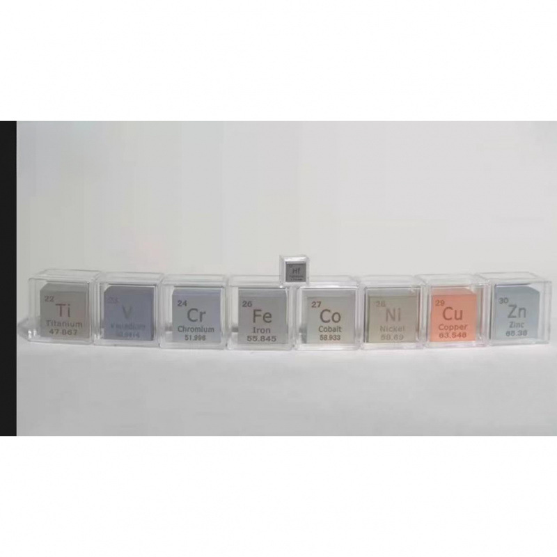 Periodic Table of Chemical Elements Physical Ornaments Metal Element Block Cube Element Collection Specimen Tungsten Titanium Silicon Copper Zinc