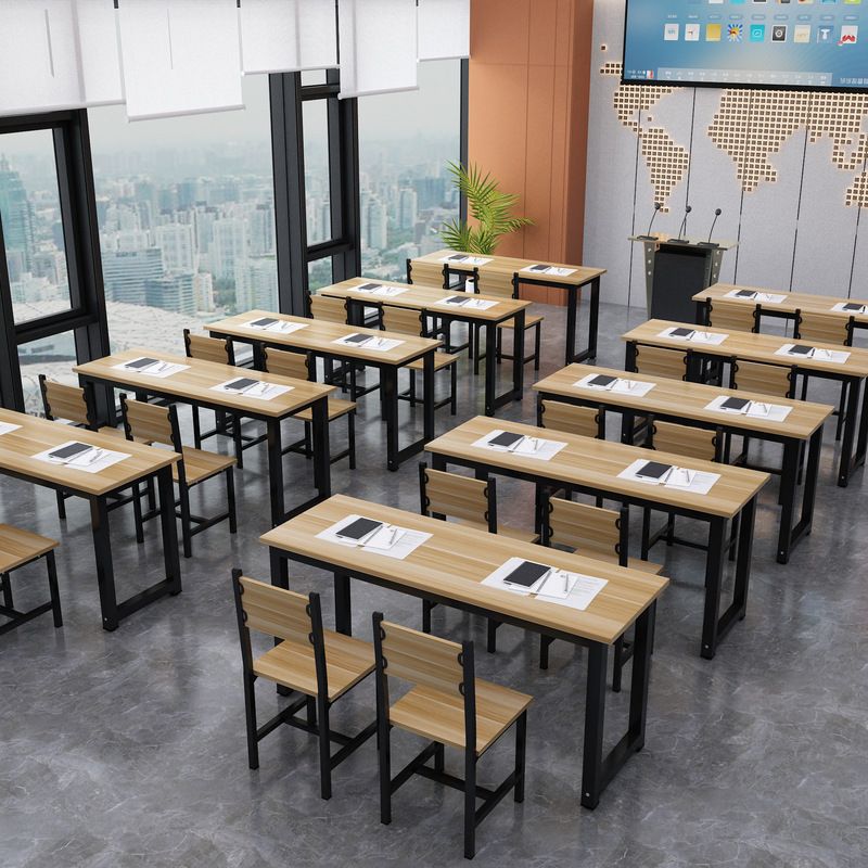 Primary and Secondary School Student Tutoring Class Desks and Chairs Manufacturer Direct Sales Single and Double Training School Learning Desks and Chairs Combination Long Table