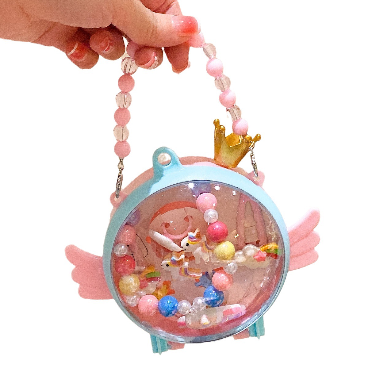 New children's cartoon necklace suit school opening gift kindergarten mermaid princess girl hair accessories gift box jewelry
