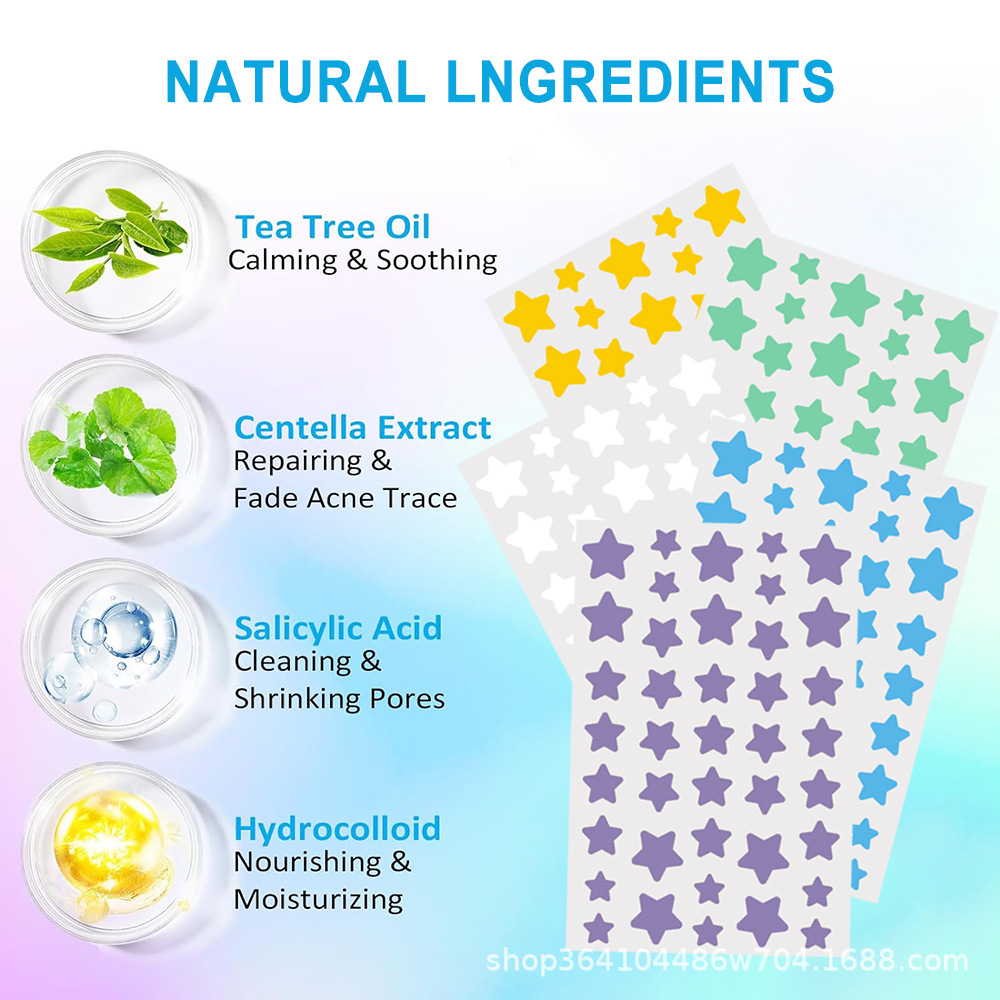 Cross-border Five-pointed Star Acne Patch 40 Pieces SPEcial-shaPEd Star Patch Laser Patch Concealer Cover Patch Colorful Pe Wholesale