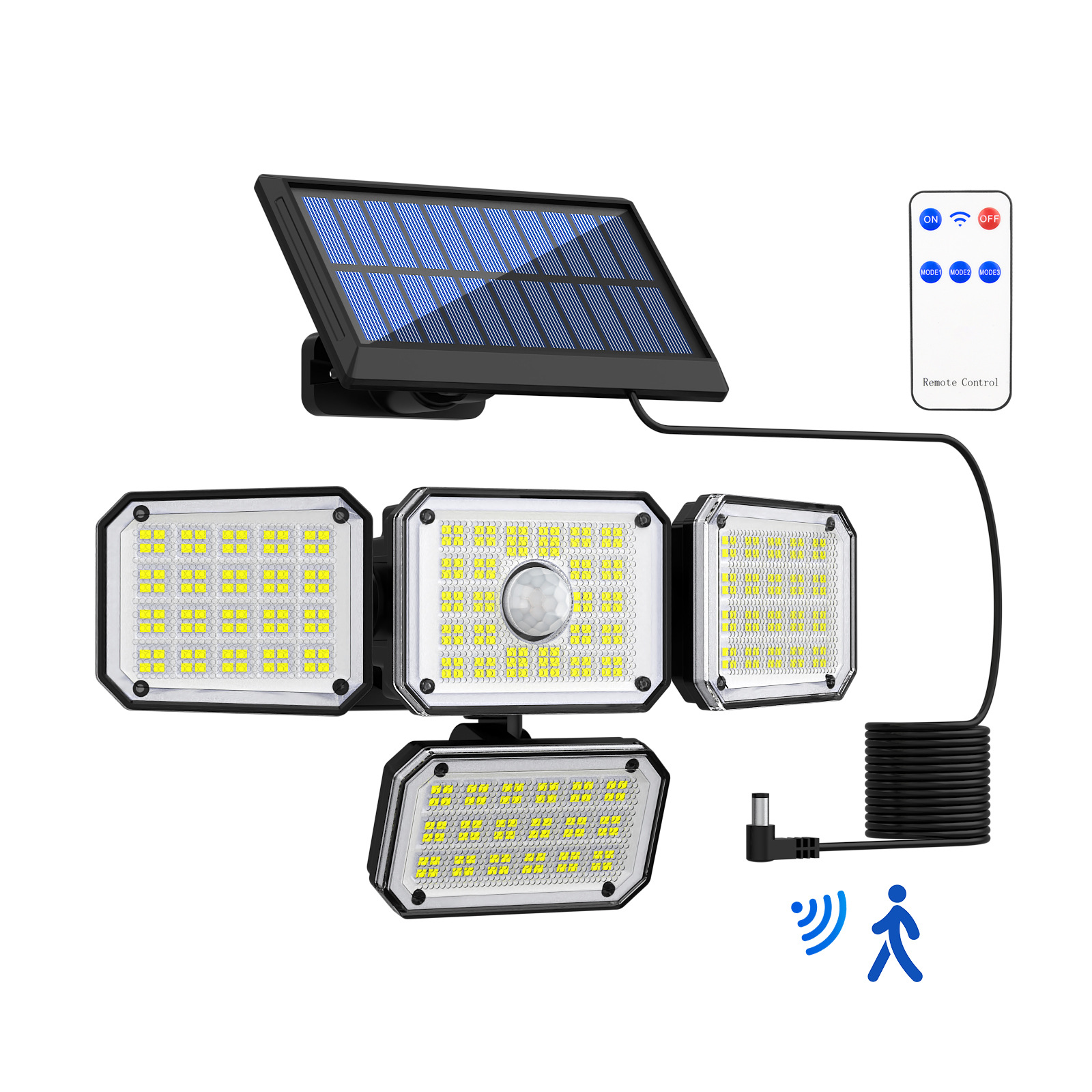 Cross-Border New Product Rotating Human Body Induction Wall Lamp Solar Road New Rural Exterior Wall Garage Night Light Outdoor Courtyard Light