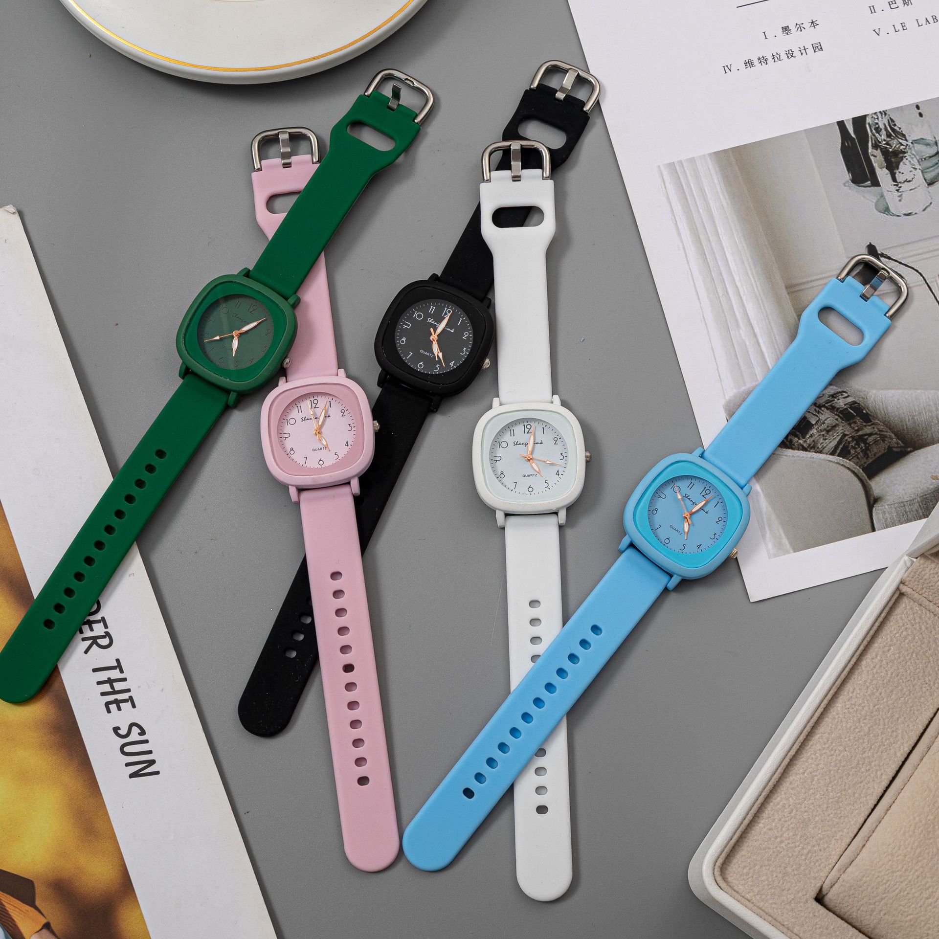 Milk Candy Color Children's Watch Women's Student Simple Temperament Japanese Style Cute Soft Girl Little Fresh Girl's Quartz Watch